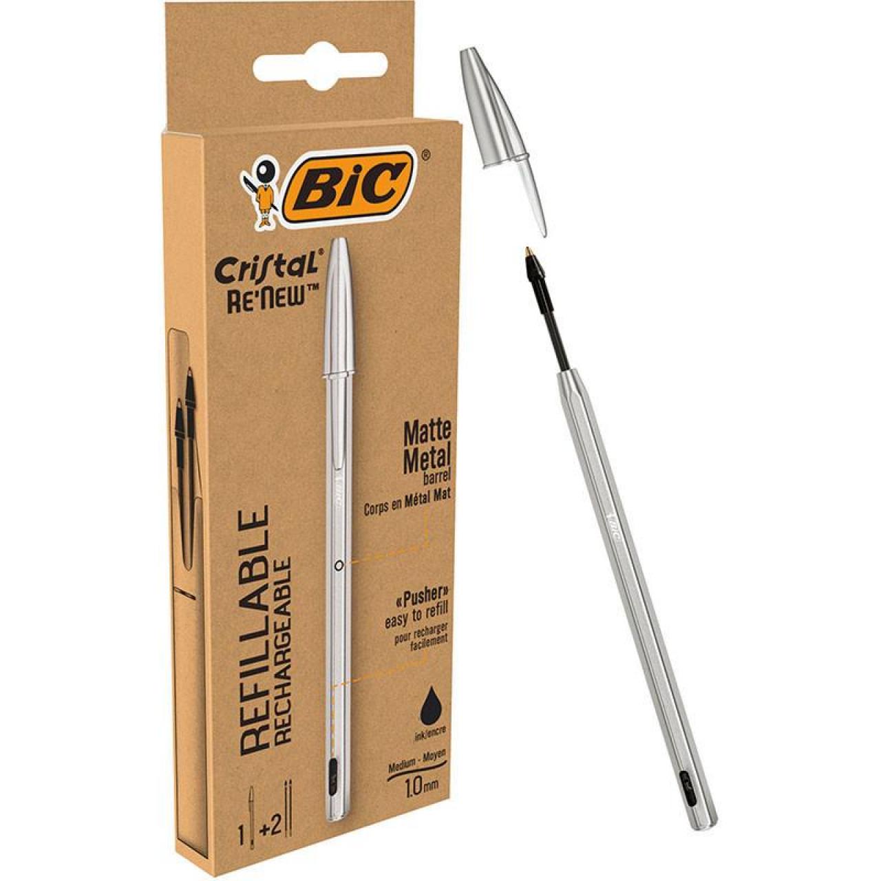 Penna Bic Cristal Metal + 2 Refill